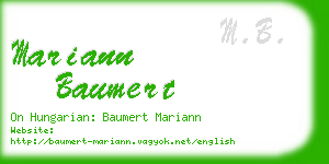 mariann baumert business card